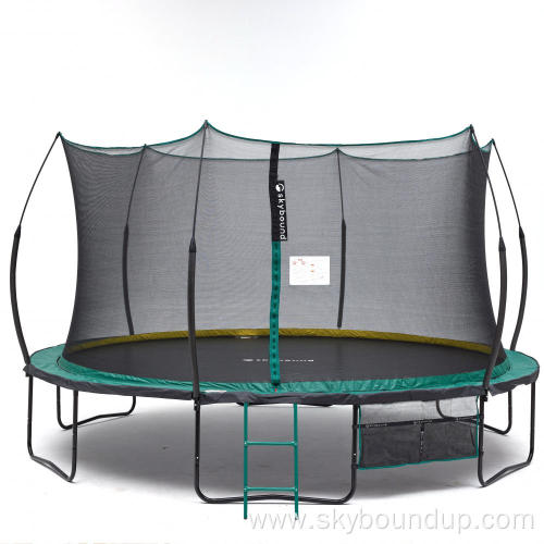 No Spring Trampoline 14ft with green spring pad